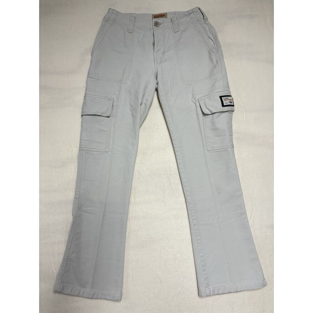 Y2k Vtg Abercrombie & Fitch Military Cargo Pants Womens 0 Wide Leg Utility Flare